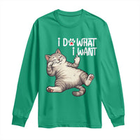 Funny Cat Long Sleeve Shirt I Do What I Want - Wonder Print Shop