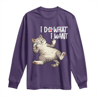 Funny Cat Long Sleeve Shirt I Do What I Want - Wonder Print Shop
