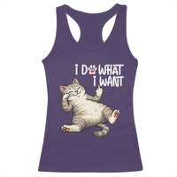 Funny Cat Racerback Tank Top I Do What I Want - Wonder Print Shop