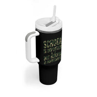 School Is Important But Hunting Is Importanter Tumbler With Handle Hunter Life Joke