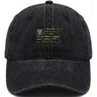 Hunting And Fishing Life Washed Cotton Baseball Cap American Flag