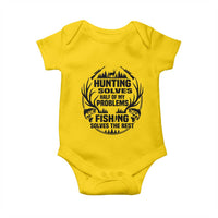 Hunter Fishermen Gifts Baby Onesie Fishing And Hunting Solve My Problems - Wonder Print Shop