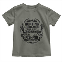 Hunter Fishermen Gifts Toddler T Shirt Fishing And Hunting Solve My Problems - Wonder Print Shop
