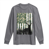 Deer Hunting Long Sleeve Shirt American Flag Camo Gift - Wonder Print Shop