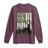 Deer Hunting Long Sleeve Shirt American Flag Camo Gift - Wonder Print Shop