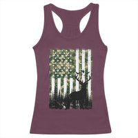 Deer Hunting Racerback Tank Top American Flag Camo Gift - Wonder Print Shop