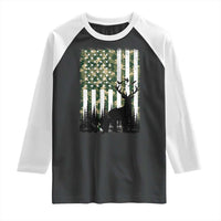 Deer Hunting Raglan Shirt American Flag Camo Gift - Wonder Print Shop