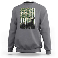 Deer Hunting Sweatshirt American Flag Camo Gift - Wonder Print Shop