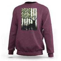 Deer Hunting Sweatshirt American Flag Camo Gift - Wonder Print Shop