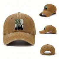 Deer Hunting Washed Cotton Baseball Cap American Flag Camo Gift
