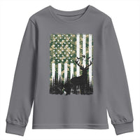Deer Hunting Youth Sweatshirt American Flag Camo Gift - Wonder Print Shop