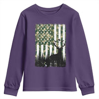 Deer Hunting Youth Sweatshirt American Flag Camo Gift - Wonder Print Shop