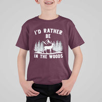 I Would Rather Be In The Woods T Shirt For Kid Deer Hunter Gift - Wonder Print Shop