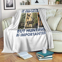School Is Important But Hunting Is Importanter Throw Blanket Retro Deer Hunting Gift - Wonder Print Shop
