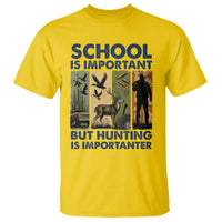 School Is Important But Hunting Is Importanter T Shirt Retro Deer Hunting Gift - Wonder Print Shop