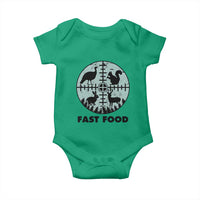 Funny Hunter Joke Baby Onesie Hunting Fast Food Animals - Wonder Print Shop