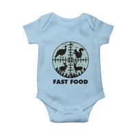 Funny Hunter Joke Baby Onesie Hunting Fast Food Animals - Wonder Print Shop