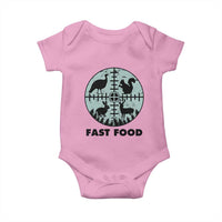 Funny Hunter Joke Baby Onesie Hunting Fast Food Animals - Wonder Print Shop