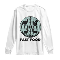 Funny Hunter Joke Long Sleeve Shirt Hunting Fast Food Animals - Wonder Print Shop