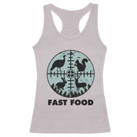 Funny Hunter Joke Racerback Tank Top Hunting Fast Food Animals - Wonder Print Shop