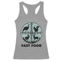 Funny Hunter Joke Racerback Tank Top Hunting Fast Food Animals - Wonder Print Shop
