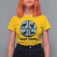 Funny Hunter Joke T Shirt For Women Hunting Fast Food Animals - Wonder Print Shop