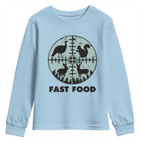 Funny Hunter Joke Youth Sweatshirt Hunting Fast Food Animals - Wonder Print Shop