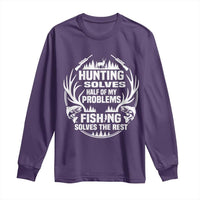 Fishing Hunting Solve Problems Long Sleeve Shirt Gift Idea For Hunter Fisherman - Wonder Print Shop
