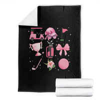 Womens Golf Lover Throw Blanket Cute Pink Bow Golf Sports Gift - Wonder Print Shop