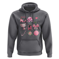 Womens Golf Lover Hoodie Cute Pink Bow Golf Sports Gift - Wonder Print Shop