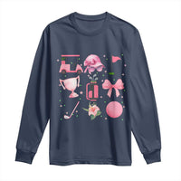 Womens Golf Lover Long Sleeve Shirt Cute Pink Bow Golf Sports Gift - Wonder Print Shop