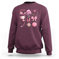 Womens Golf Lover Sweatshirt Cute Pink Bow Golf Sports Gift - Wonder Print Shop