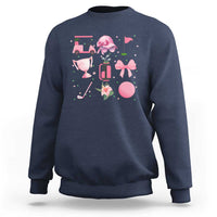 Womens Golf Lover Sweatshirt Cute Pink Bow Golf Sports Gift - Wonder Print Shop