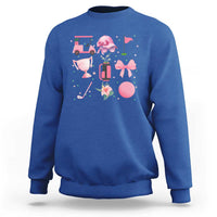 Womens Golf Lover Sweatshirt Cute Pink Bow Golf Sports Gift - Wonder Print Shop