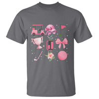 Womens Golf Lover T Shirt Cute Pink Bow Golf Sports Gift - Wonder Print Shop