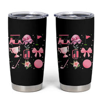 Womens Golf Lover Tumbler Cup Cute Pink Bow Golf Sports Gift - Wonder Print Shop