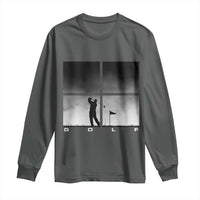 Gift For Sports Lover Long Sleeve Shirt Retro Golf Silhouette Art - Wonder Print Shop