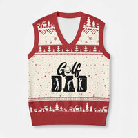 Golf Dad V-Neck Knit Sweater Vest Gift For Sport Lover - Wonder Print Shop