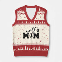 Proud Golf Mom Lifestyle V-Neck Knit Sweater Vest Sports Gift Idea - Wonder Print Shop