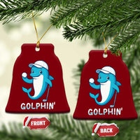 Golphin Dolphin Pun Ceramic Ornament Funny Golf Gift - Wonder Print Shop