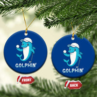 Golphin Dolphin Pun Ceramic Ornament Funny Golf Gift - Wonder Print Shop