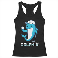 Golphin Dolphin Pun Racerback Tank Top Funny Golf Gift - Wonder Print Shop