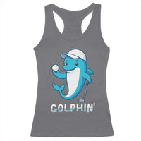 Golphin Dolphin Pun Racerback Tank Top Funny Golf Gift - Wonder Print Shop