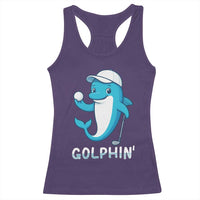 Golphin Dolphin Pun Racerback Tank Top Funny Golf Gift - Wonder Print Shop