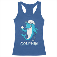 Golphin Dolphin Pun Racerback Tank Top Funny Golf Gift - Wonder Print Shop