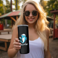 Golphin Dolphin Pun Skinny Tumbler Funny Golf Gift - Wonder Print Shop