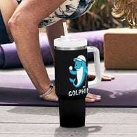Golphin Dolphin Pun Tumbler With Handle Funny Golf Gift - Wonder Print Shop