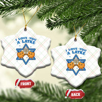 Funny Hanukkah Ceramic Ornament I Love You A Latke Gift - Wonder Print Shop