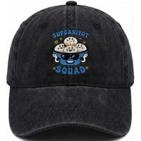 Hanukkah Sufganiyot Squad Washed Cotton Baseball Cap Funny Jelly Donut Jewish Gift