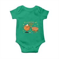 Hanukkah Sufganiyah And Latke Lifting Menorah Baby Onesie Funny Holiday Gift - Wonder Print Shop